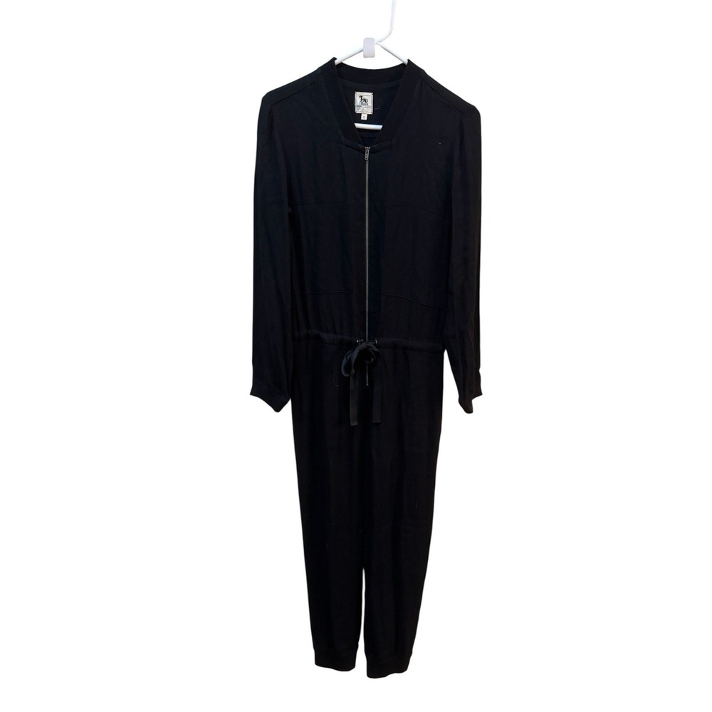 L'Agence Black Utility One Piece Jumpsuit Jogger Long Sleeve Drawstring